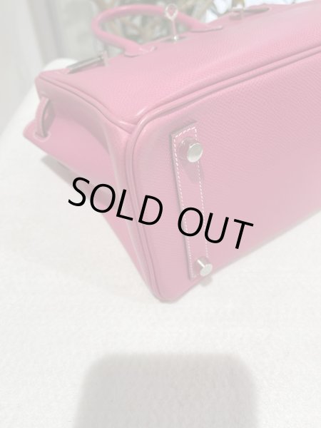 画像8: 【極美品】HERMES エルメス バーキン 25 キャンディ ヴォーエプソン ローズティリアン×ルビー シルバー金具 O刻印□ 中古 ハンドバッグ トートバッグ レディース 女性用 ブランド ピンク 本革 レザー カーフ 希少 レア プレゼント ギフト バック (8)