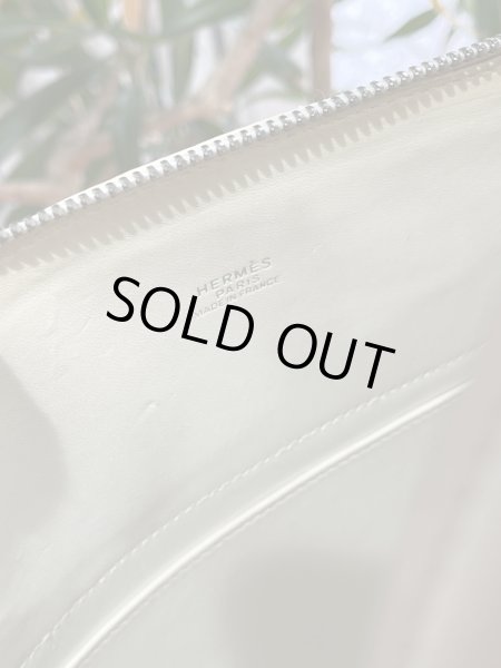 画像8: 【美品】HERMES エルメス ボリード 31 トリヨンクレマンス×トワルアッシュ ホワイト×ナチュラル シルバー金具 J刻印□ コンビ 中古 ハンドバッグ ショルダーバッグ 2WAYバッグ レディース 女性用 ブランド 本革 レザー カーフ 白 希少 レア バック (8)