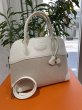 画像1: 【美品】HERMES エルメス ボリード 31 トリヨンクレマンス×トワルアッシュ ホワイト×ナチュラル シルバー金具 J刻印□ コンビ 中古 ハンドバッグ ショルダーバッグ 2WAYバッグ レディース 女性用 ブランド 本革 レザー カーフ 白 希少 レア バック (1)