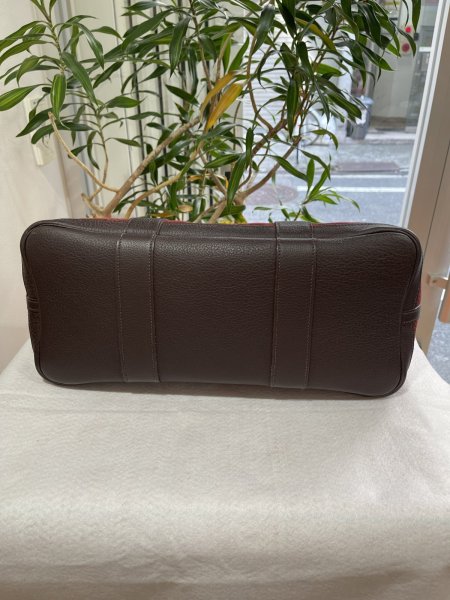 画像3: 【美品】HERMES エルメス ガーデンパーティ 36 PM トワルソーアッシュ×ブッフル ルージュガランス シルバー金具 K刻印□ 中古 ハンドバッグ トートバッグ レディース 女性用 本革 レザー カーフ レッド 赤 ブランド 希少 レア プレゼント ギフト バック (3)