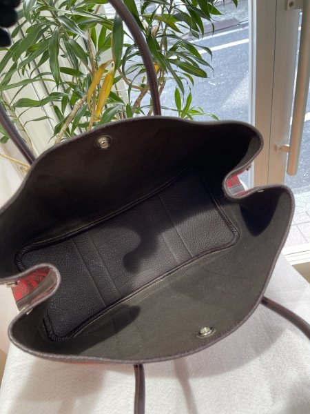 画像7: 【美品】HERMES エルメス ガーデンパーティ 36 PM トワルソーアッシュ×ブッフル ルージュガランス シルバー金具 K刻印□ 中古 ハンドバッグ トートバッグ レディース 女性用 本革 レザー カーフ レッド 赤 ブランド 希少 レア プレゼント ギフト バック (7)