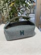 画像1: 【新品同様品】HERMES エルメス ブリッド ア ブラック PM ウール ブルーアビス シルバー金具 ハンドバッグ ポーチ 中古 クラッチバッグ セカンドバッグ バニティバッグ レディース 女性用 ブランド トワル キャンバス 青 希少 レア プレゼント ギフト バック (1)