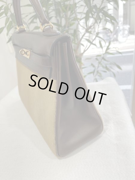 画像6: 【新品同様品】HERMES エルメスケリー 32 内縫い エバーカーフ×ヴォートロイカ エベーヌ×タバックキャメル ゴールド金具 K刻印□ ハラコ コンビ 中古 ハンドバッグ ショルダーバッグ 2WAYバッグ レディース 女性用 ブランド 本革 レザー ブラウン 希少 レア バック (6)