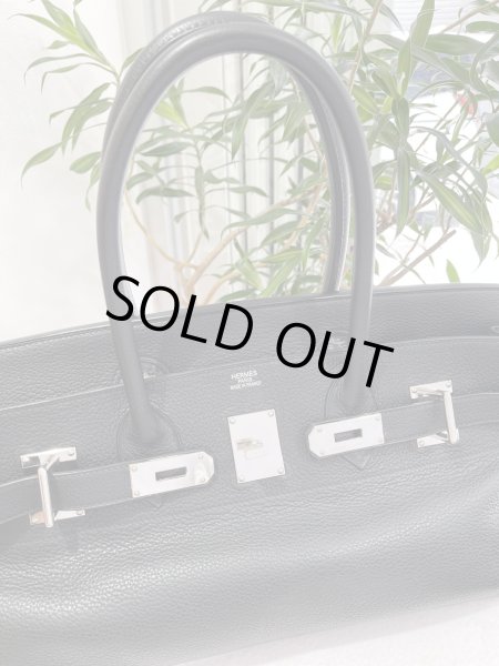 画像3: 【美品】HERMES エルメス ショルダーバーキン 42 トリヨンクレマンス ブラック シルバー金具 L刻印□ ヴィンテージ 中古 ハンドバッグ トートバッグ レディース 女性用 ブランド 黒 本革 レザー カーフ 希少 レア プレゼント ギフト バック (3)