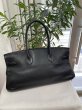 画像2: 【美品】HERMES エルメス ショルダーバーキン 42 トリヨンクレマンス ブラック シルバー金具 L刻印□ ヴィンテージ 中古 ハンドバッグ トートバッグ レディース 女性用 ブランド 黒 本革 レザー カーフ 希少 レア プレゼント ギフト バック (2)