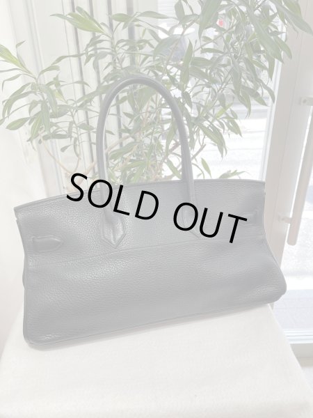 画像2: 【美品】HERMES エルメス ショルダーバーキン 42 トリヨンクレマンス ブラック シルバー金具 L刻印□ ヴィンテージ 中古 ハンドバッグ トートバッグ レディース 女性用 ブランド 黒 本革 レザー カーフ 希少 レア プレゼント ギフト バック (2)
