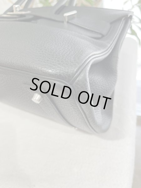 画像9: 【美品】HERMES エルメス ショルダーバーキン 42 トリヨンクレマンス ブラック シルバー金具 L刻印□ ヴィンテージ 中古 ハンドバッグ トートバッグ レディース 女性用 ブランド 黒 本革 レザー カーフ 希少 レア プレゼント ギフト バック (9)