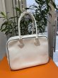 画像1: 【美品】HERMES エルメス プリュム 28　ヴォーエプソン ホワイト×ブルージーン シルバー金具 I刻印□ バイカラー 中古 ハンドバッグ ショルダーバッグ トートバッグ レディース 女性用 ブランド 本革 レザー カーフ 白 青 希少 レア プレゼント ギフト バック (1)