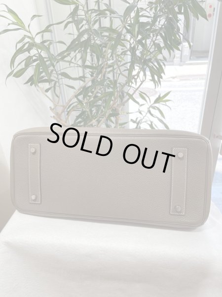 画像3: 【美品】HERMES エルメス ショルダーバーキン 42 トゴ エトゥープ シルバー金具 N刻印□ 新型 中古 ショルダーバッグ ハンドバッグ トートバッグ レディース 女性用 ブランド グレー 本革 レザー カーフ 希少 レア プレゼント ギフト バック (3)