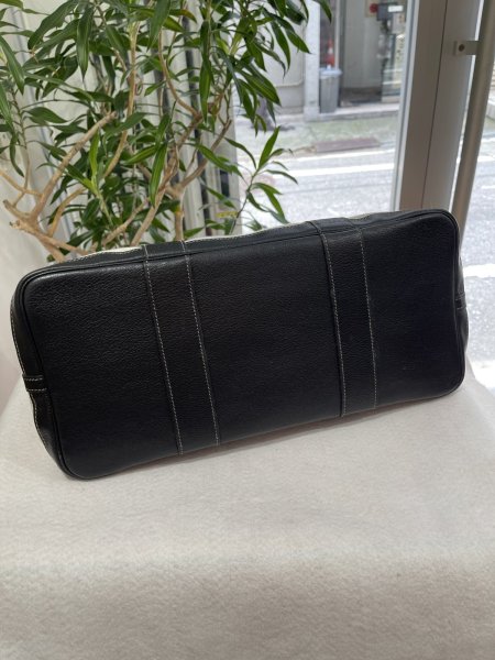 画像3: 【美品】HERMES エルメス ガーデンパーティ 36 PM ボルデュック トワルアッシュ×ブッフル グレー シルバー金具 リボン柄 2006年限定 中古 ハンドバッグ トートバッグ レディース 女性用 本革 レザー ブラック ブランド 黒 希少 レア プレゼント ギフト バック (3)