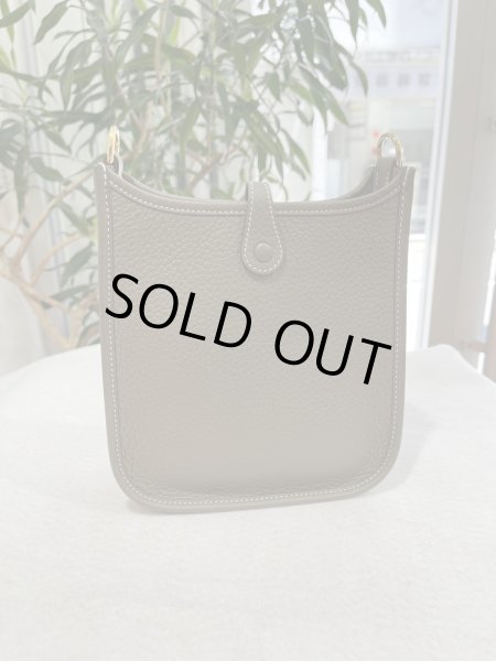 画像3: 【新品同様品】HERMES エルメス エヴリン アマゾン TPM トリヨンクレマンス エトゥープ×ブルーインディゴ ゴールド金具 W刻印 ショルダーバッグ メッセンジャーバッグ レディース 女性用 ブランド 本革 レザー グレー 希少 レア プレゼント ギフト バック (3)