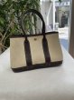 画像1: 【美品】HERMES エルメス ガーデンパーティ 23 TTPM トワルアッシュ×ブッフル マロン シルバー金具 I刻印□ ブラウン 中古 ハンドバッグ クラッチバッグ セカンドバッグ ポーチ レディース 女性用 本革 レザー ブランド 茶色 希少 レア プレゼント ギフト バック (1)