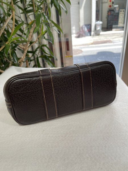 画像3: 【美品】HERMES エルメス ガーデンパーティ 23 TTPM トワルアッシュ×ブッフル マロン シルバー金具 I刻印□ ブラウン 中古 ハンドバッグ クラッチバッグ セカンドバッグ ポーチ レディース 女性用 本革 レザー ブランド 茶色 希少 レア プレゼント ギフト バック (3)