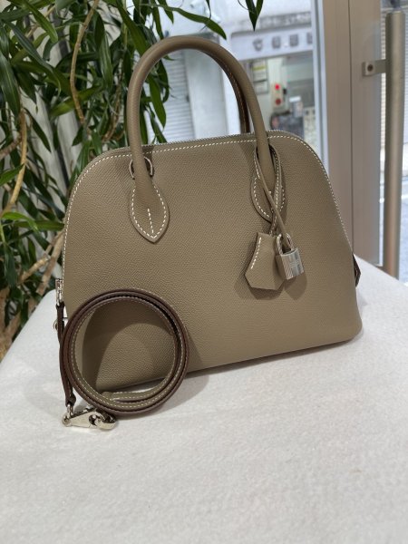 画像1: 【新品】【未使用品】HERMES エルメス ボリード 1923 25 ヴォーエプソン エトゥープ シルバー金具 B刻印 ハンドバッグ ショルダーバッグ 2WAYバッグ レディース 女性用 本革 レザー カーフ グレー ブランド 希少 レア プレゼント ギフト バック (1)