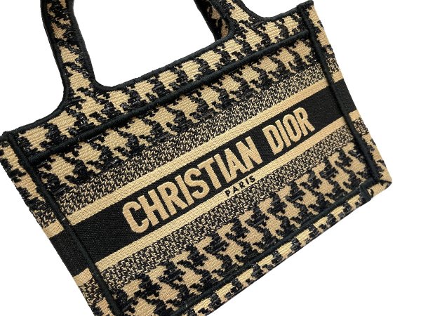 画像6: 【極美品】Christian Dior クリスチャン ディオール ブックトート ミニ オブリーク エンブロイダリー キャンバス ブラック×ベージュ 中古 ハンドバッグ トートバッグ レディース 女性用 ブランド 黒 希少 レア プレゼント ギフト バック (6)