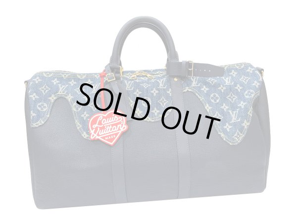 画像2: 【新品】【未使用品】LOUIS VUITTON ルイ・ヴィトン M45975 キーポル バンドリエール 50 スクエアード NIGOコラボ モノグラムデニム×トリヨンレザー ブルー×ネイビー ハンドバッグ ボストンバッグ 2WAY レディース メンズ ブランド ビトン レア プレゼント バック (2)