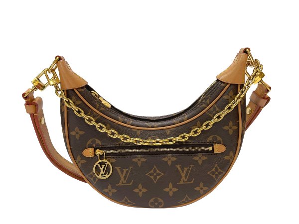 画像1: LOUIS VUITTON ルイ・ヴィトン M81098 ループ モノグラム ゴールド金具 2WAYバッグ 中古 ハンドバッグ ショルダーバッグ ポシェット レディース 女性用 ブランド ビトン 希少 レア プレゼント ギフト バック (1)
