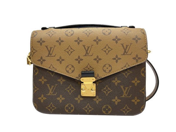 画像1: 【新品同様品】LOUIS VUITTON ルイ・ヴィトン M44876 ポシェット メティス MM モノグラム リバース ブラウン ゴールド金具 中古 ハンドバッグ ショルダーバッグ 2WAYバッグ レディース 女性用 ブランド ビトン 希少 レア プレゼント ギフト バック (1)