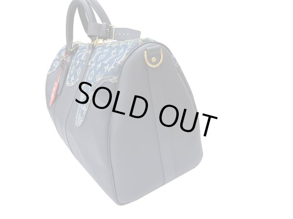 画像5: 【新品】【未使用品】LOUIS VUITTON ルイ・ヴィトン M45975 キーポル バンドリエール 50 スクエアード NIGOコラボ モノグラムデニム×トリヨンレザー ブルー×ネイビー ハンドバッグ ボストンバッグ 2WAY レディース メンズ ブランド ビトン レア プレゼント バック (5)