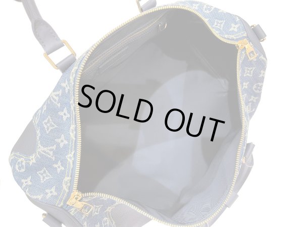 画像8: 【新品】【未使用品】LOUIS VUITTON ルイ・ヴィトン M45975 キーポル バンドリエール 50 スクエアード NIGOコラボ モノグラムデニム×トリヨンレザー ブルー×ネイビー ハンドバッグ ボストンバッグ 2WAY レディース メンズ ブランド ビトン レア プレゼント バック (8)