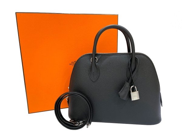 画像1: 【新品】【未使用品】HERMES エルメス ボリード 1923 25 ヴォーエプソン ブラック シルバー金具 K刻印 ハンドバッグ ショルダーバッグ 2WAYバッグ レディース 女性用 本革 レザー カーフ 黒 ブランド 希少 レア プレゼント ギフト バック (1)