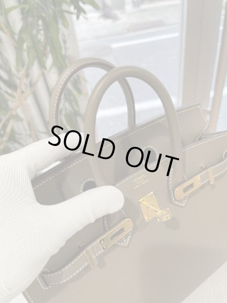 画像6: 【新品】【未使用品】HERMES エルメス バーキン 25 セリエ ヴォーエプソン エトゥープ ゴールド金具 D刻印 グレー 外縫い ハンドバッグ レディース 女性用 本革 レザー カーフ ブランド 希少 レア プレゼント ギフト バック (6)