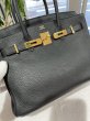 画像4: 【極美品】HERMES エルメス バーキン 30 トリヨンクレマンス ブラック ゴールド金具 T刻印 中古 ハンドバッグ トートバッグ レディース 女性用 ブランド 黒 本革 レザー カーフ トゴ 希少 レア プレゼント ギフト バック (4)