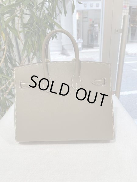 画像2: 【新品】【未使用品】HERMES エルメス バーキン 25 セリエ ヴォーエプソン エトゥープ ゴールド金具 D刻印 グレー 外縫い ハンドバッグ レディース 女性用 本革 レザー カーフ ブランド 希少 レア プレゼント ギフト バック (2)