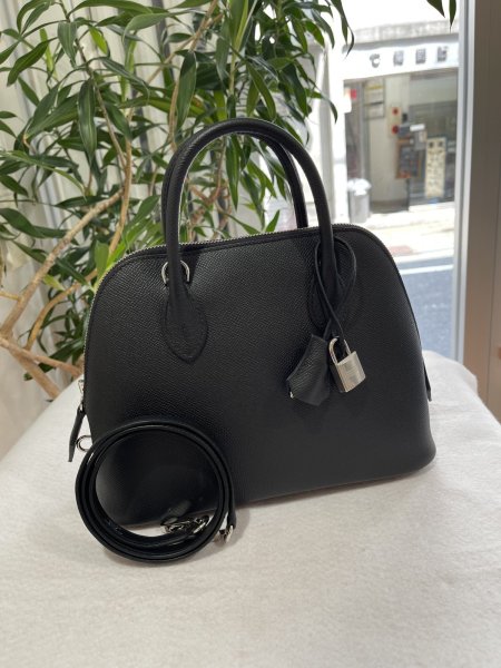 画像1: 【新品】【未使用品】HERMES エルメス ボリード 1923 25 ヴォーエプソン ブラック シルバー金具 K刻印 ハンドバッグ ショルダーバッグ 2WAYバッグ レディース 女性用 本革 レザー カーフ 黒 ブランド 希少 レア プレゼント ギフト バック (1)