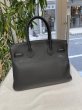 画像2: 【極美品】HERMES エルメス バーキン 30 トリヨンクレマンス ブラック ゴールド金具 T刻印 中古 ハンドバッグ トートバッグ レディース 女性用 ブランド 黒 本革 レザー カーフ トゴ 希少 レア プレゼント ギフト バック (2)