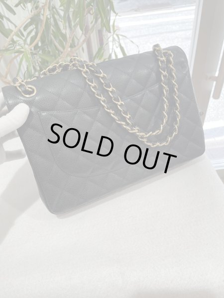 画像2: 【新品同様品】CHANEL シャネル A58600 マトラッセ 30 チェーンショルダー キャビアスキン ブラック ゴールド金具 Wフラップ 20番台 中古 ハンドバッグ デカマトラッセ ダブルフラップ レディース 女性用 黒 ブランド レザー 希少 レア プレゼント ギフト バック (2)