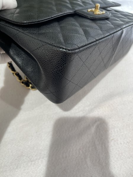 画像8: 【新品同様品】CHANEL シャネル A58600 マトラッセ 30 チェーンショルダー キャビアスキン ブラック ゴールド金具 Wフラップ 20番台 中古 ハンドバッグ デカマトラッセ ダブルフラップ レディース 女性用 黒 ブランド レザー 希少 レア プレゼント ギフト バック (8)
