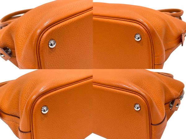画像12: 【美品】HERMES エルメス ボリード 31 トリヨンクレマンス オレンジ シルバー金具 R刻印□ 中古 ハンドバッグ ショルダーバッグ 2WAYバッグ レディース 女性用 本革 レザー カーフ ブランド 希少 レア プレゼント ギフト バック (12)
