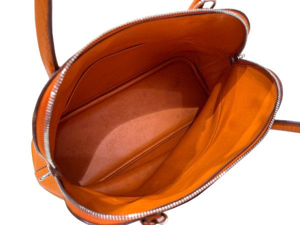 画像11: 【美品】HERMES エルメス ボリード 31 トリヨンクレマンス オレンジ シルバー金具 R刻印□ 中古 ハンドバッグ ショルダーバッグ 2WAYバッグ レディース 女性用 本革 レザー カーフ ブランド 希少 レア プレゼント ギフト バック (11)