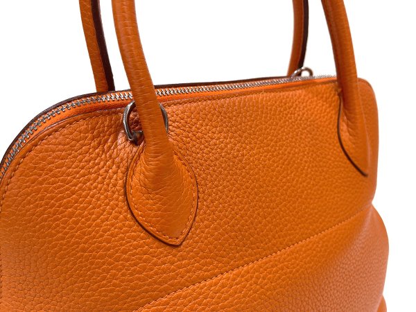 画像9: 【美品】HERMES エルメス ボリード 31 トリヨンクレマンス オレンジ シルバー金具 R刻印□ 中古 ハンドバッグ ショルダーバッグ 2WAYバッグ レディース 女性用 本革 レザー カーフ ブランド 希少 レア プレゼント ギフト バック (9)