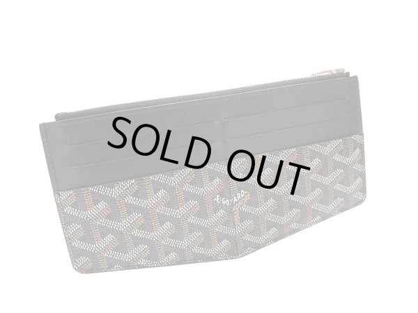 画像2: 【新品同様品】Goyard ゴヤール インサート ルイーズ カードケース ヘリンボーン PVCコーティングキャンバス×レザー ブラック シルバー金具 中古 長財布 コインケース パスケース 名刺入れ レディース 女性用 ブランド 本革 レザー 黒 希少 レア プレゼント ギフト (2)