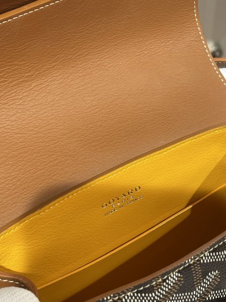 画像7: 【新品同様品】Goyard ゴヤール サイゴン ミニ 2WAY ハンドバッグ ヘリンボーン PVCコーティングキャンバス×レザー ブラック×ブラウン シルバー金具 中古 ハンドバッグ ショルダーバッグ 2WAYバッグ レディース 女性用 ブランド 黒 希少 レア プレゼント バック (7)