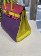 画像7: 【極美品】HERMES エルメス バーキン 30 パーソナルオーダー シェブルミゾル トリコロール マットゴールド金具 Q刻印□ シェーブル 中古 ハンドバッグ トートバッグ レディース 女性用 ブランド イエロー×パープル×ピンク 本革 レザー レア プレゼント ギフト バック (7)