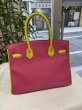 画像3: 【極美品】HERMES エルメス バーキン 30 パーソナルオーダー シェブルミゾル トリコロール マットゴールド金具 Q刻印□ シェーブル 中古 ハンドバッグ トートバッグ レディース 女性用 ブランド イエロー×パープル×ピンク 本革 レザー レア プレゼント ギフト バック (3)