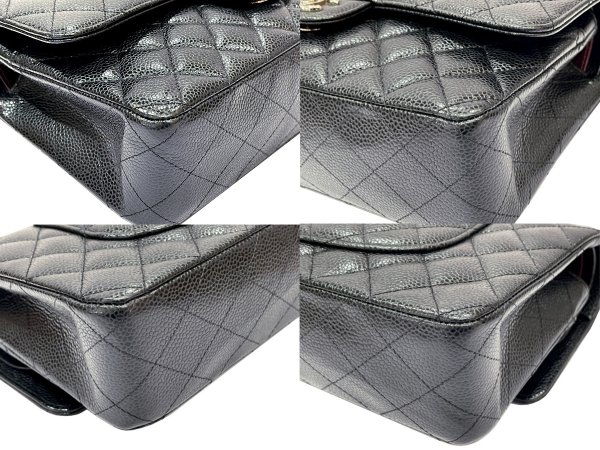 画像9: 【極美品】CHANEL シャネル A01112 マトラッセ 25 チェーンショルダー キャビアスキン ブラック シルバー金具 Wフラップ 30番台 中古 ハンドバッグ ショルダーバッグ ダブルフラップ レディース 女性用 黒 ブランド レザー カーフ 希少 レア プレゼント ギフト バック (9)
