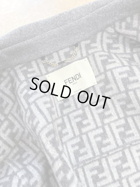 画像6: 【新品】【未使用品】FENDI フェンディ FF8939 ASHD オロック FF ウール ロングコート 38 グレー ゴールド金具 レディース 女性用 ブランド レザー カーフ ガウン アウター ジャケット 希少 レア プレゼント ギフト (6)
