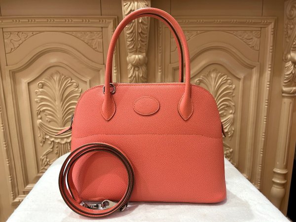 画像1: 【新品同様品】HERMES エルメス ボリード 27 ヴォーエプソン フラミンゴ シルバー金具 R刻印□ ピンク 中古 ハンドバッグ ショルダーバッグ 2WAYバッグ レディース 女性用 本革 レザー カーフ ブランド 希少 レア プレゼント ギフト バック (1)