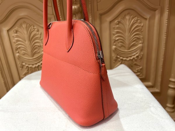画像6: 【新品同様品】HERMES エルメス ボリード 27 ヴォーエプソン フラミンゴ シルバー金具 R刻印□ ピンク 中古 ハンドバッグ ショルダーバッグ 2WAYバッグ レディース 女性用 本革 レザー カーフ ブランド 希少 レア プレゼント ギフト バック (6)