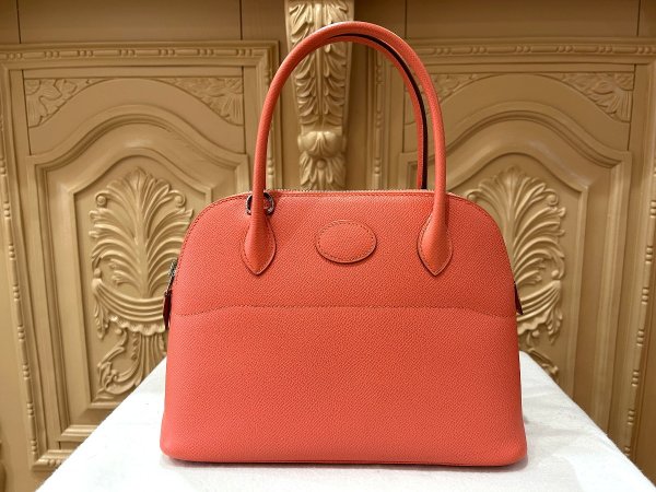画像2: 【新品同様品】HERMES エルメス ボリード 27 ヴォーエプソン フラミンゴ シルバー金具 R刻印□ ピンク 中古 ハンドバッグ ショルダーバッグ 2WAYバッグ レディース 女性用 本革 レザー カーフ ブランド 希少 レア プレゼント ギフト バック (2)