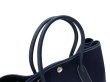 画像4: 【美品】HERMES エルメス ガーデンパーティ 30 TPM トワルオフィシエ×ブッフル ブルーインディゴ シルバー金具 I刻印□ ネイビー 中古 ハンドバッグ トートバッグ 2WAYバッグ レディース 女性用 本革 レザー ブランド 紺色 希少 レア プレゼント バック (4)