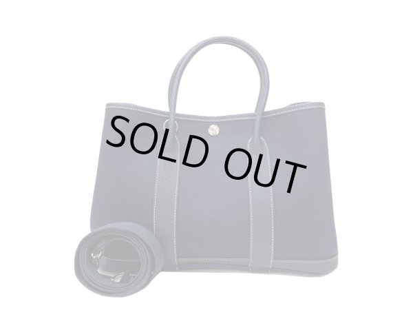 画像1: 【美品】HERMES エルメス ガーデンパーティ 30 TPM トワルオフィシエ×ブッフル ブルーインディゴ シルバー金具 I刻印□ ネイビー 中古 ハンドバッグ トートバッグ 2WAYバッグ レディース 女性用 本革 レザー ブランド 紺色 希少 レア プレゼント バック (1)