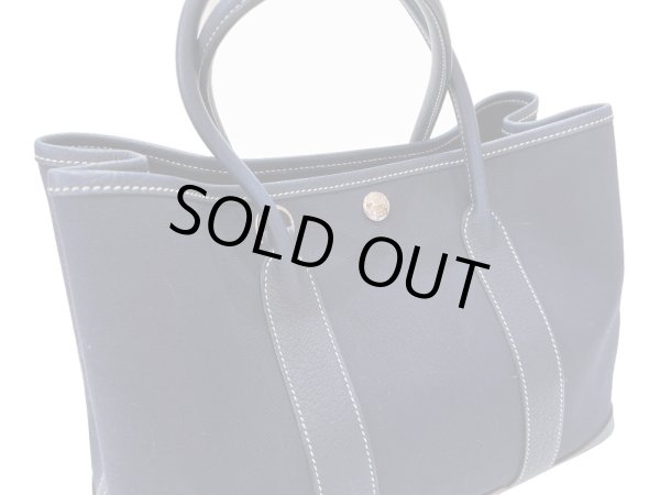 画像6: 【美品】HERMES エルメス ガーデンパーティ 30 TPM トワルオフィシエ×ブッフル ブルーインディゴ シルバー金具 I刻印□ ネイビー 中古 ハンドバッグ トートバッグ 2WAYバッグ レディース 女性用 本革 レザー ブランド 紺色 希少 レア プレゼント バック (6)