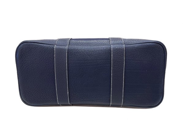画像3: 【美品】HERMES エルメス ガーデンパーティ 30 TPM トワルオフィシエ×ブッフル ブルーインディゴ シルバー金具 I刻印□ ネイビー 中古 ハンドバッグ トートバッグ 2WAYバッグ レディース 女性用 本革 レザー ブランド 紺色 希少 レア プレゼント バック (3)