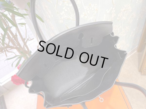画像7: 【美品】HERMES エルメス バーキン 30 トゴ ブラック シルバー金具 N刻印□ 中古 ハンドバッグ トートバッグ レディース 女性用 ブランド 黒 本革 レザー カーフ トリヨン 希少 レア プレゼント ギフト バック (7)