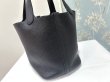 画像5: 【美品】HERMES エルメス ピコタンロック 18 PM トリヨンクレマンス ブラック シルバー金具 D刻印 中古 ハンドバッグ レディース 女性用 ブランド 黒 本革 レザー カーフ 希少 レア プレゼント ギフト バック (5)